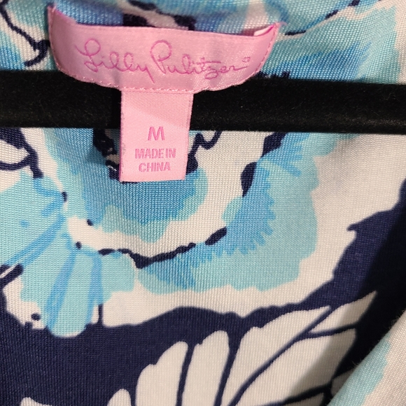 Lilly Pulitzer Blue Floral Dress Size Medium - Picture 4 of 4